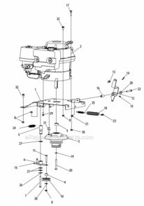 Engine_Assembly Diagram and Parts List for 5126-32-20 Honda GX390 HD Little Wonder Brush Cutter